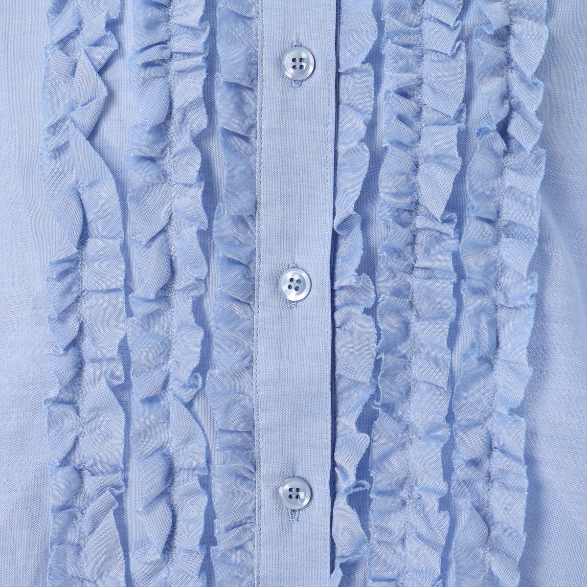 【cottonroll】播州織 フリル使いブラウス