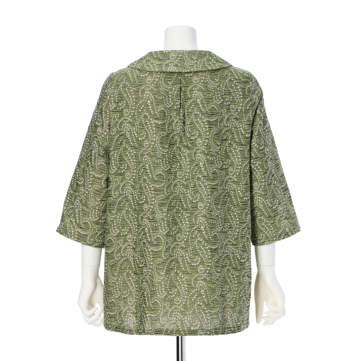 【cottonroll】播州織 Crash へちま衿チュニック　