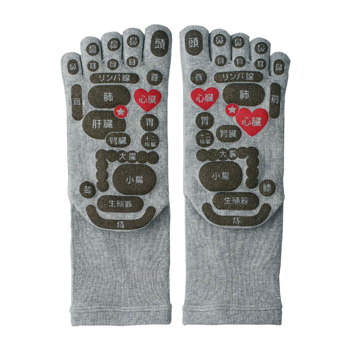 TSUBOレシピPLUS両面足つぼ5本指ソックス 22-25cm