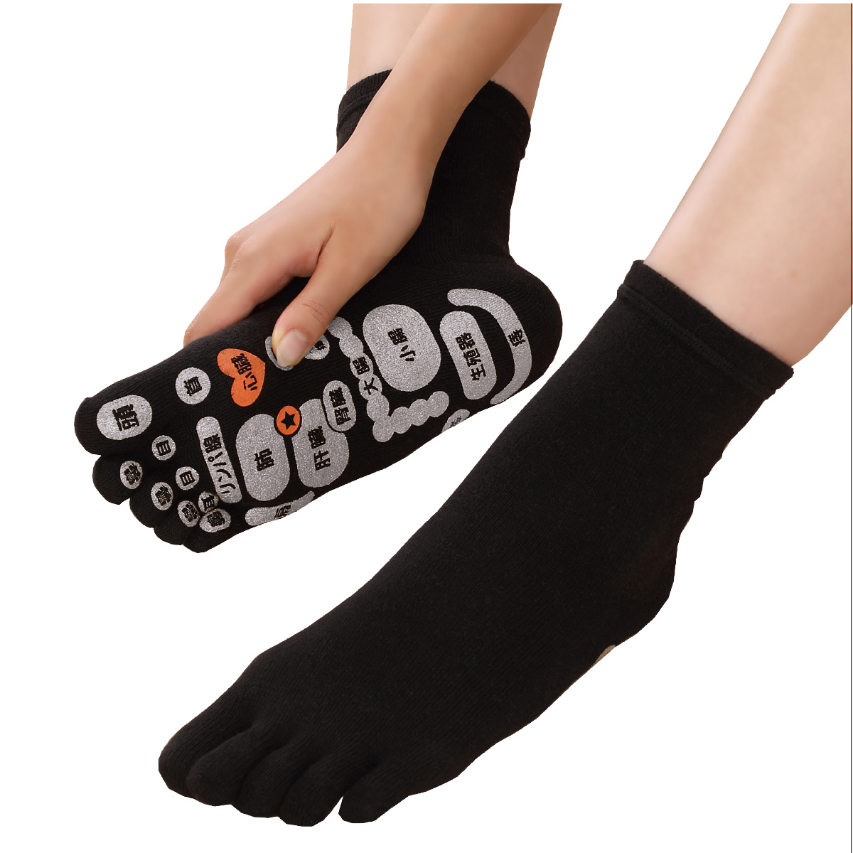 TSUBOレシピPLUS両面足つぼ5本指ソックス 25-27cm