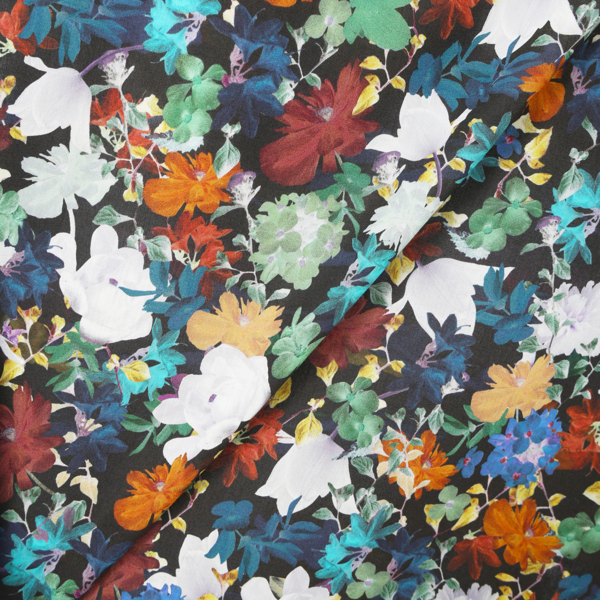 【Futuristic Floral】チビ衿ピンタック前開きワンピース