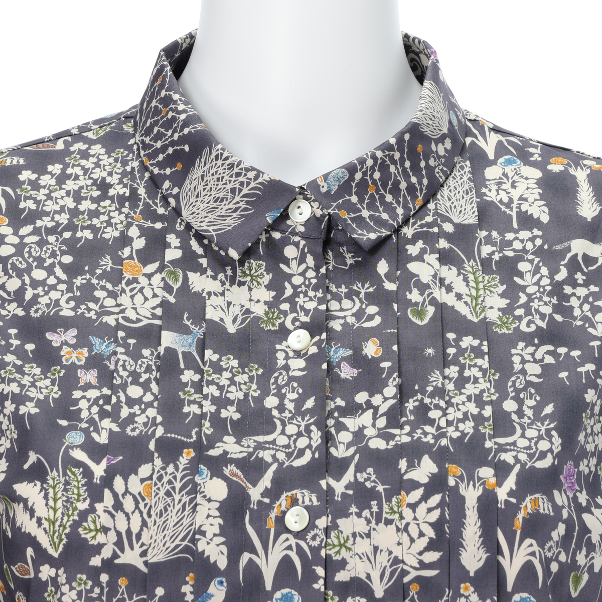 【YOSHIE別注】チビ衿ピンタック前開きワンピース