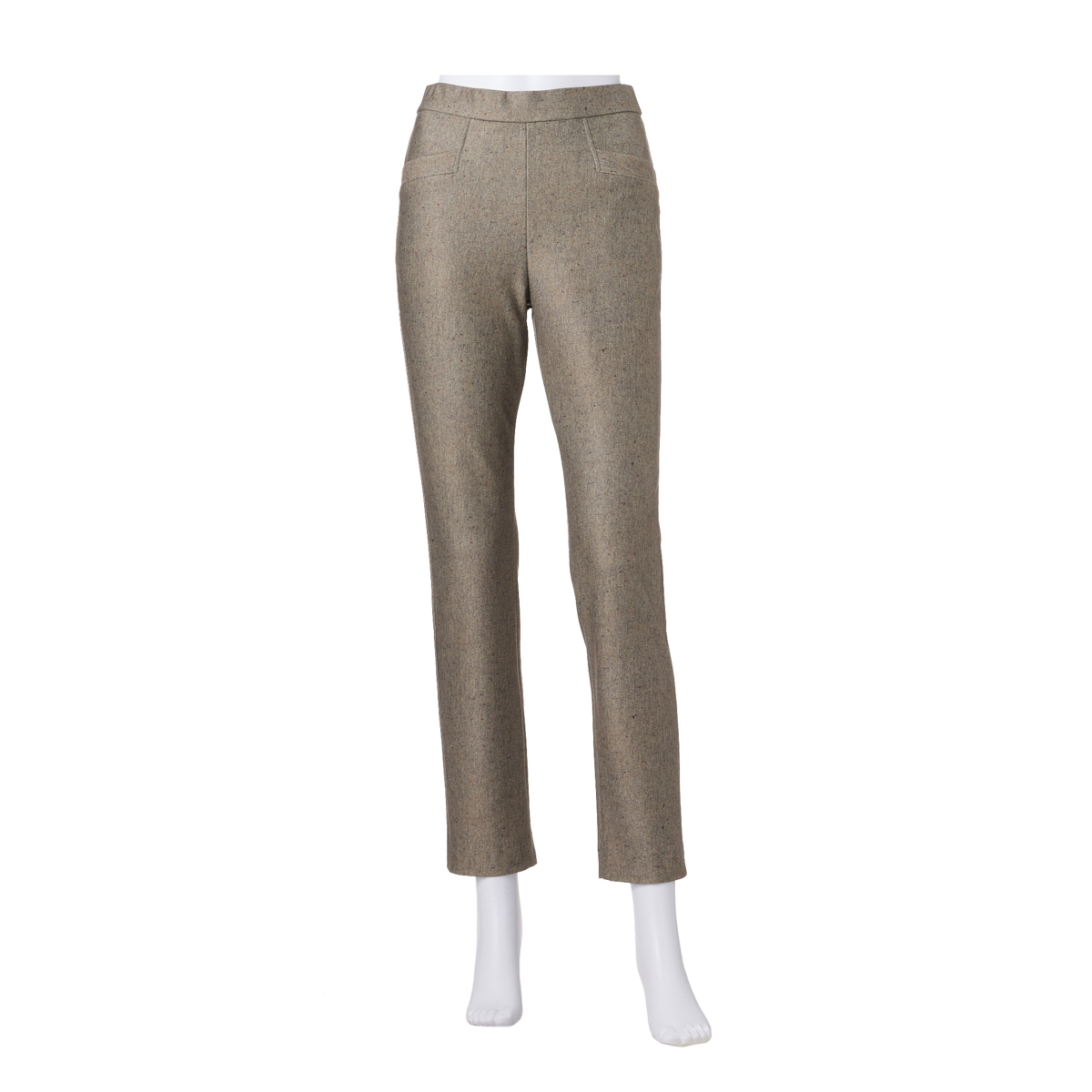 [PULUTOARLE]ハイテンション裏起毛 ツイード風スリムパンツ