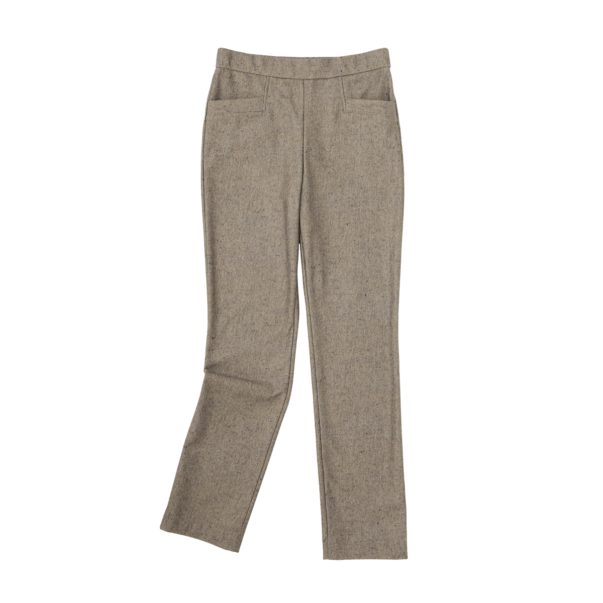 [PULUTOARLE]ハイテンション裏起毛 ツイード風スリムパンツ