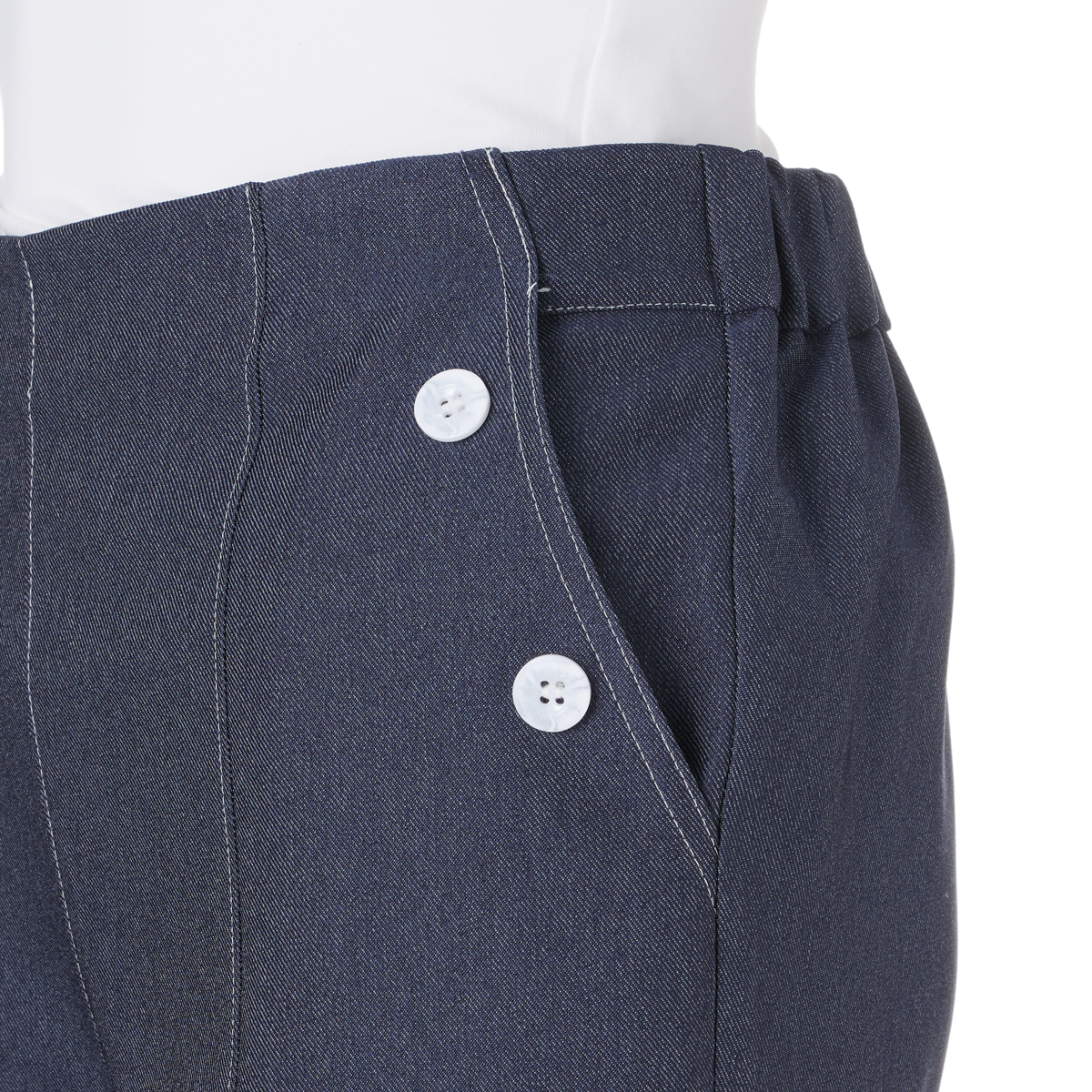 [PULUTOARLE]デニムライクセンターステッチワイドパンツ