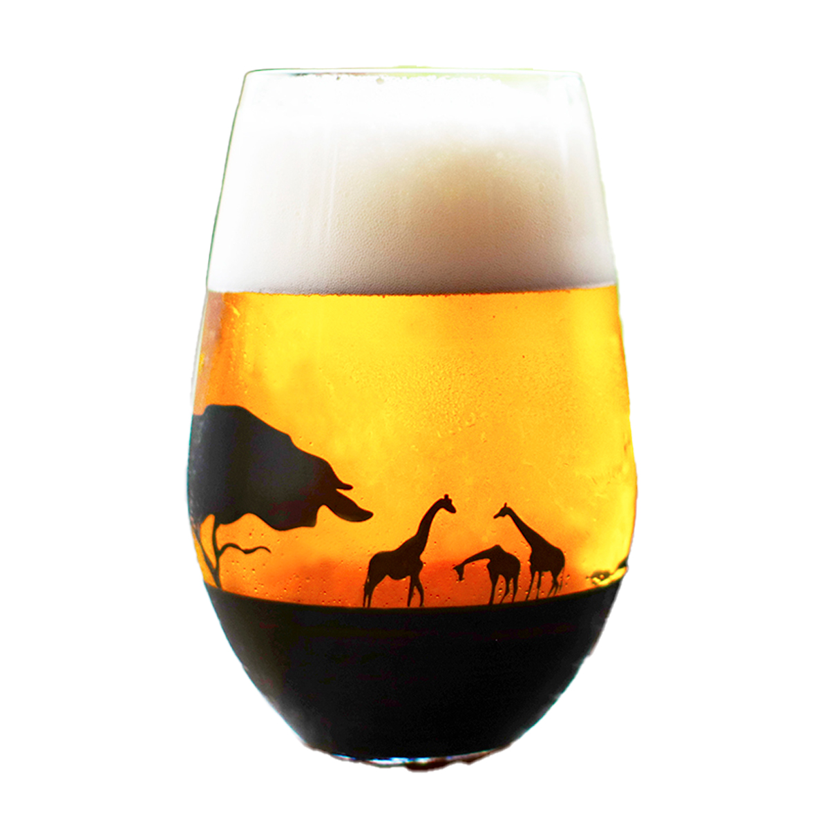 【丸モ高木陶器】夕日を眺めるグラス～キリン～