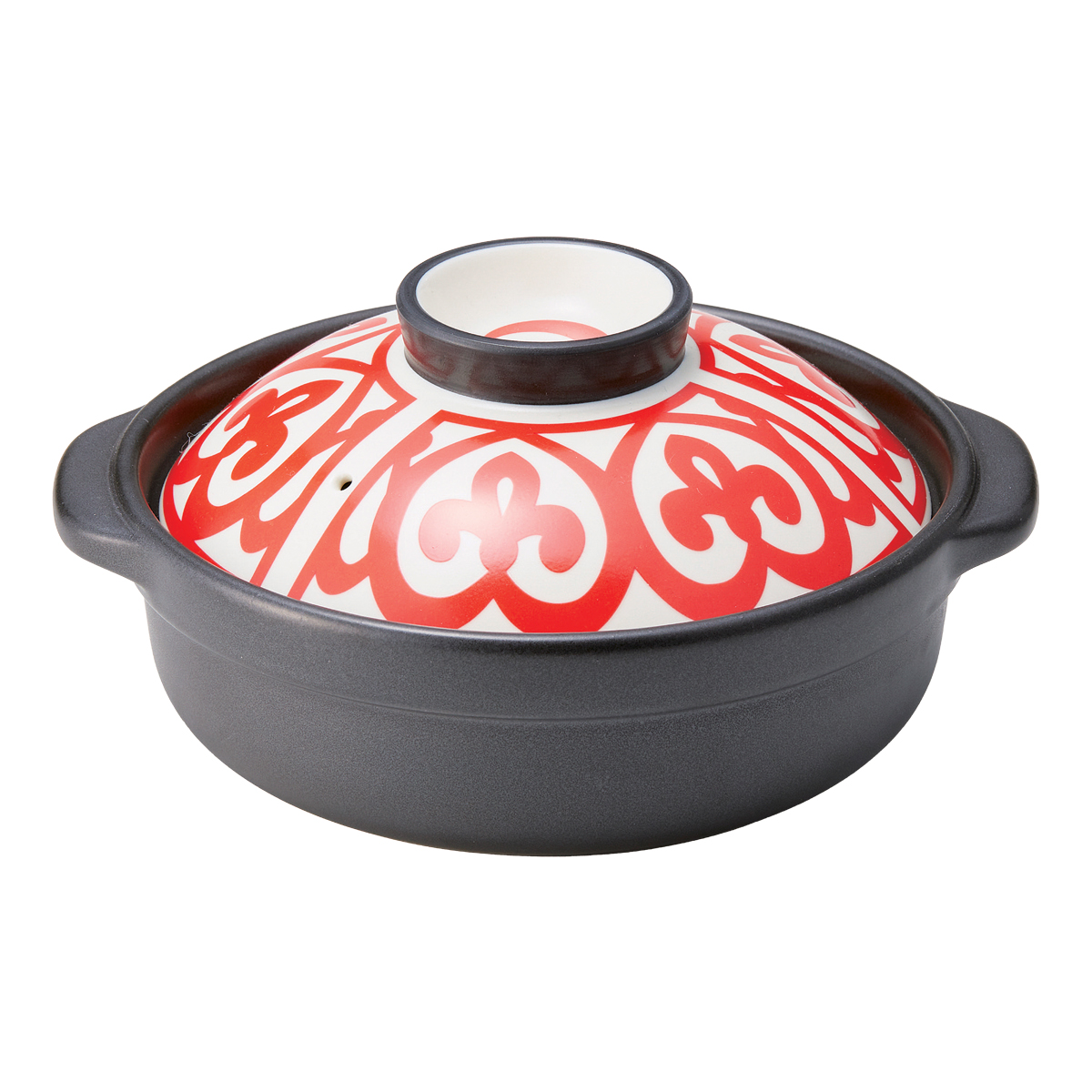 【丸モ高木陶器】温感鍋　5.5号鍋橙黄　蓋身セット