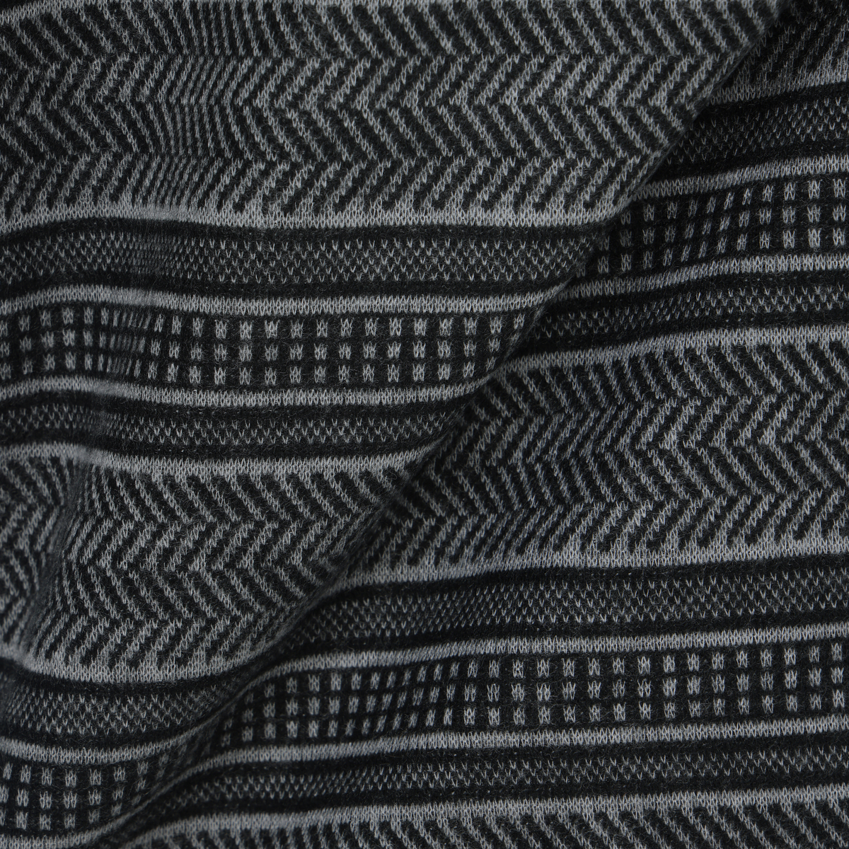 DUNLOP REFINED　微起毛変形ボーダー柄長袖ポロシャツ