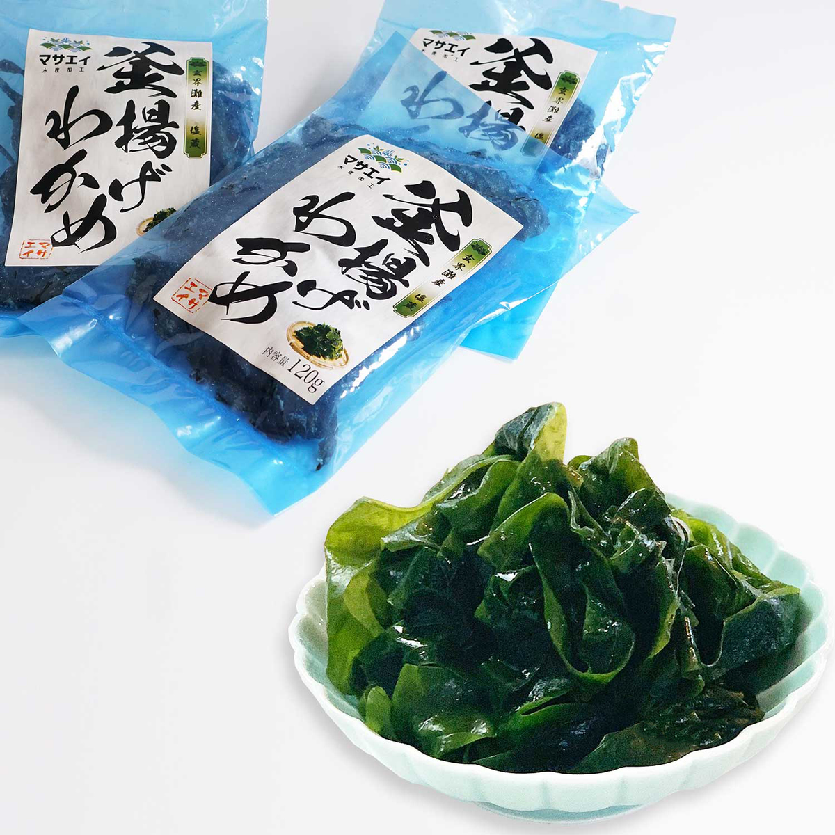 冷蔵】玄界灘産塩蔵釜揚げわかめ 120g 270228 | かぜとゆきオンライン