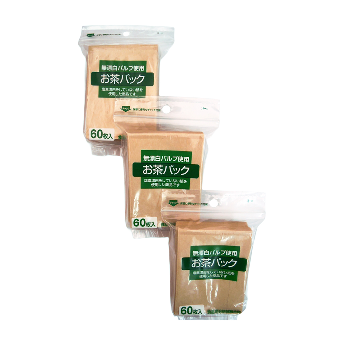 無漂白パルプ使用 お茶パック 60枚×3個セット