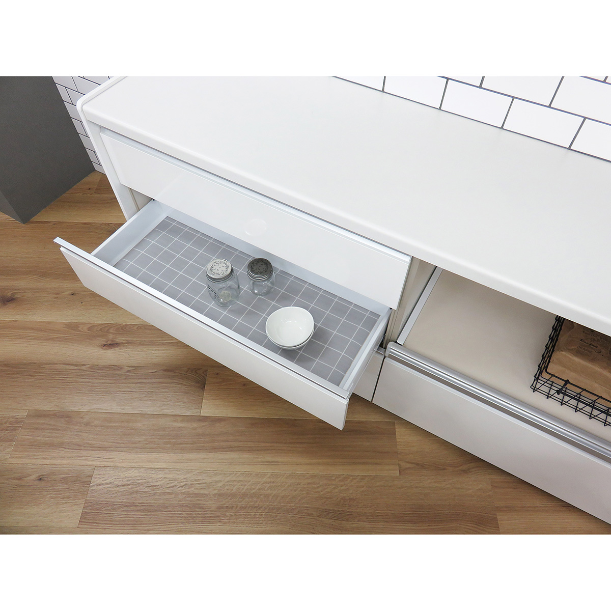 キッチンボードに敷くシート防虫消臭抗菌防カビ35 グレー