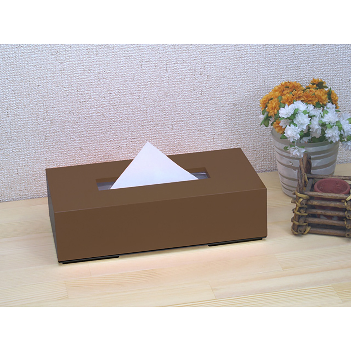 ティッシュBOXカラー ブラウン