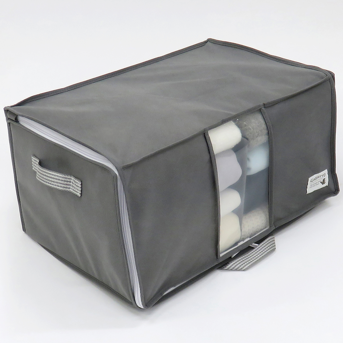 衣類用がばっと収納袋2 Mサイズグレー 48×32×24cm