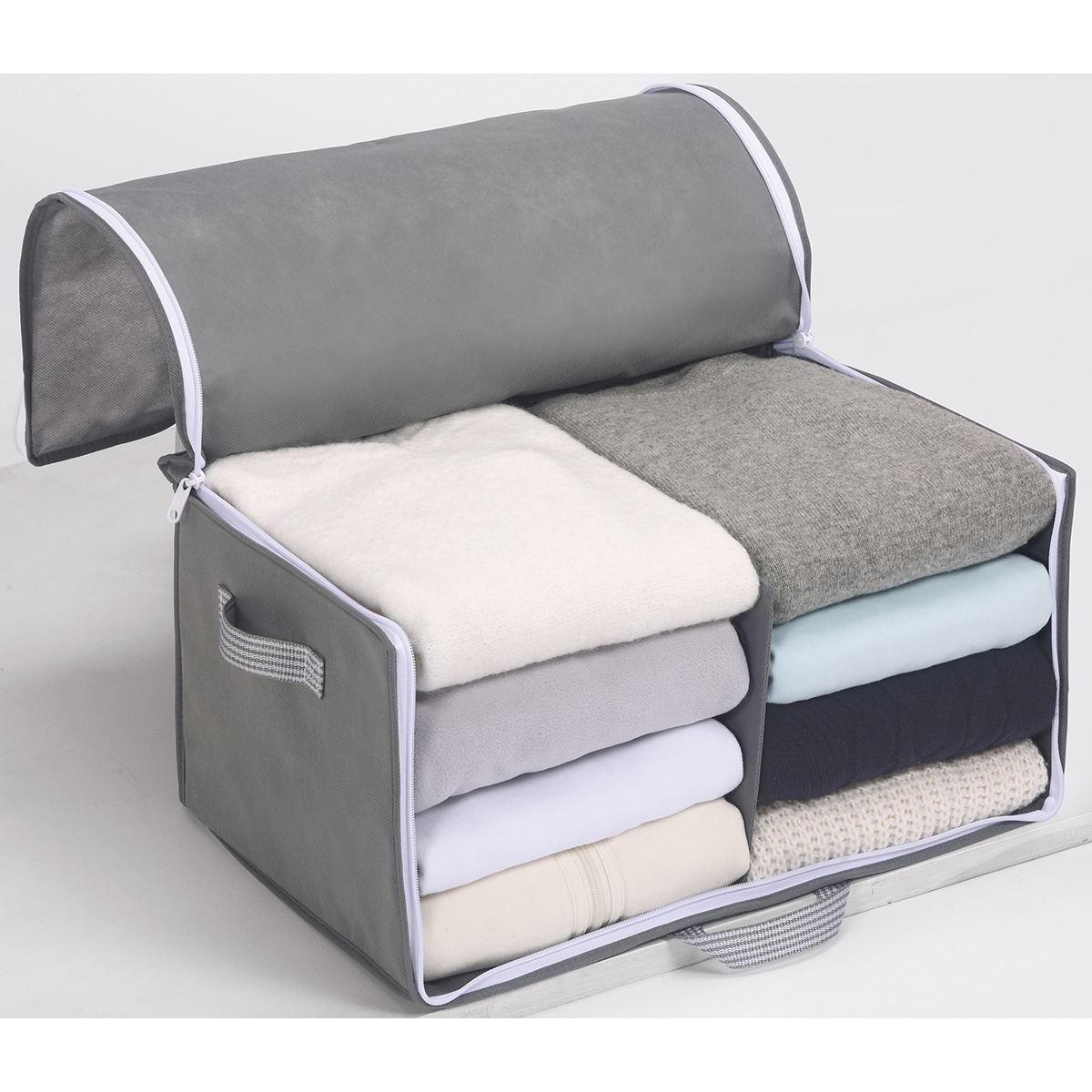 衣類用がばっと収納袋2 Mサイズグレー 48×32×24cm