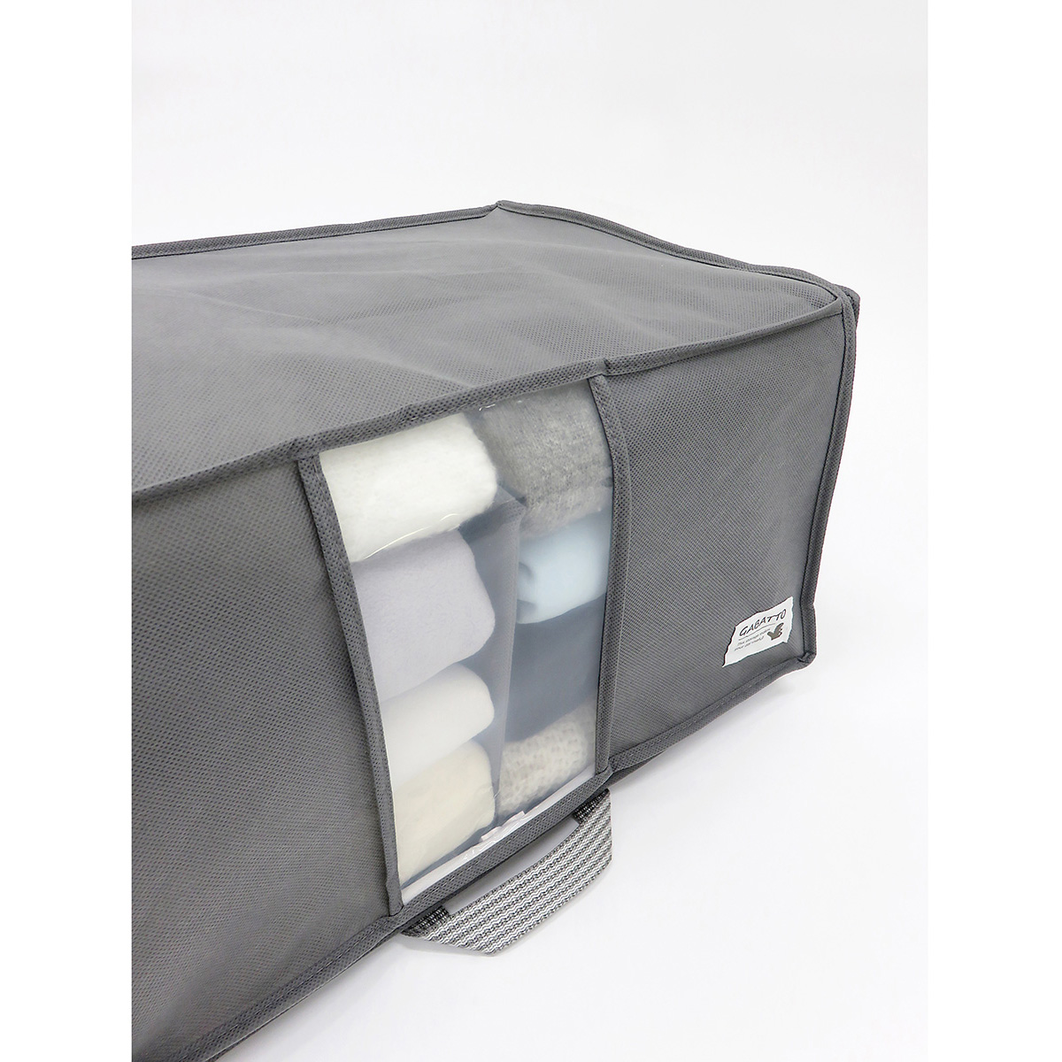 衣類用がばっと収納袋2 Mサイズグレー 48×32×24cm