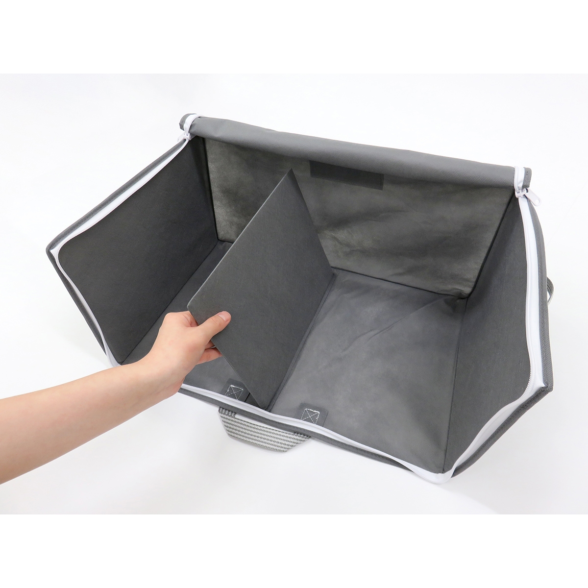 衣類用がばっと収納袋2 Mサイズグレー 48×32×24cm