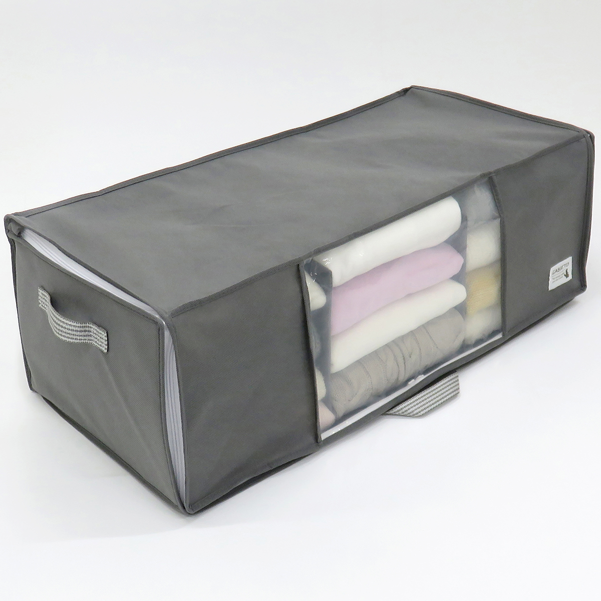 衣類用がばっと収納袋2 Lサイズグレー 70×32×24cm