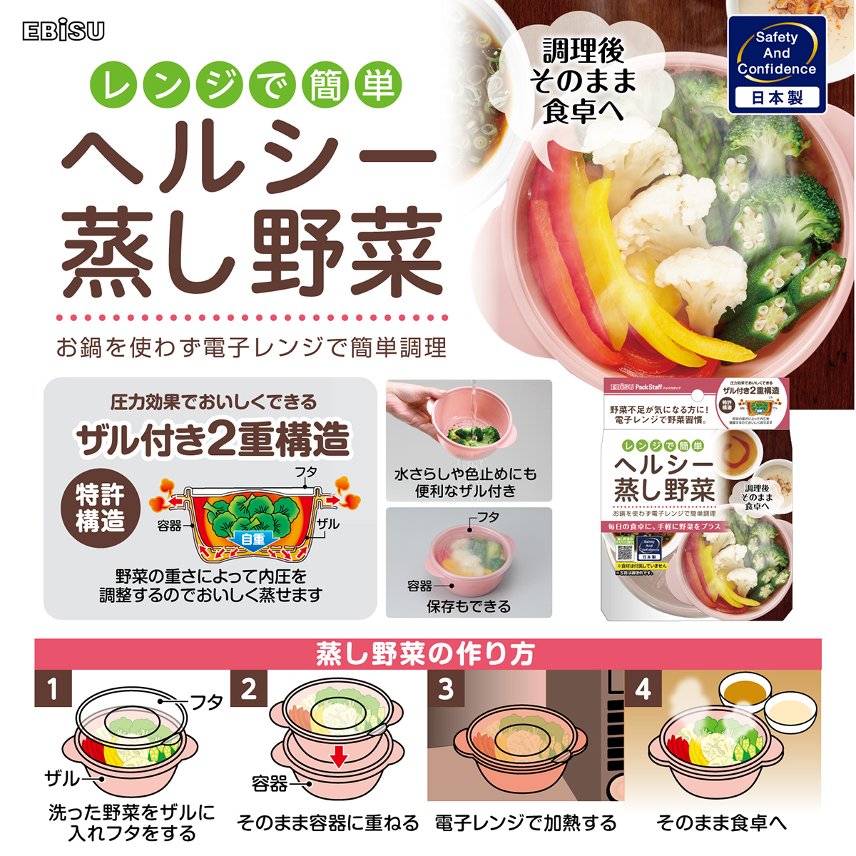 レンジでヘルシー蒸し野菜