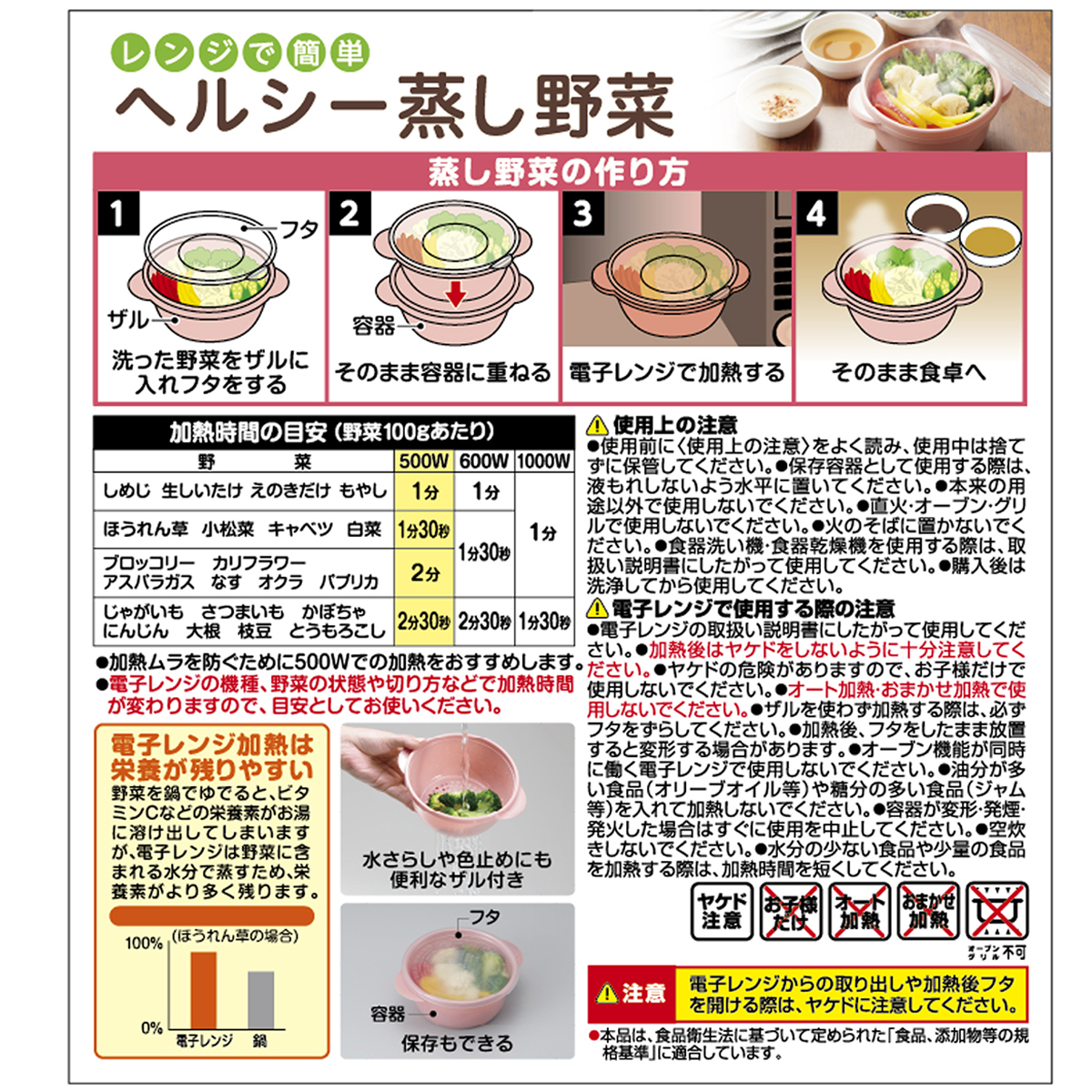 レンジでヘルシー蒸し野菜