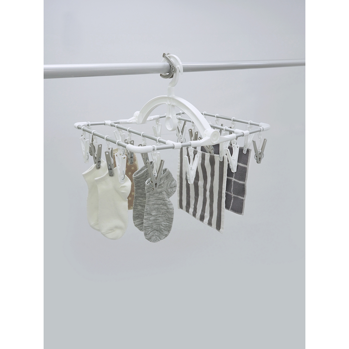 ラクMAXアルミ角ハンガー長ピンチ24個付