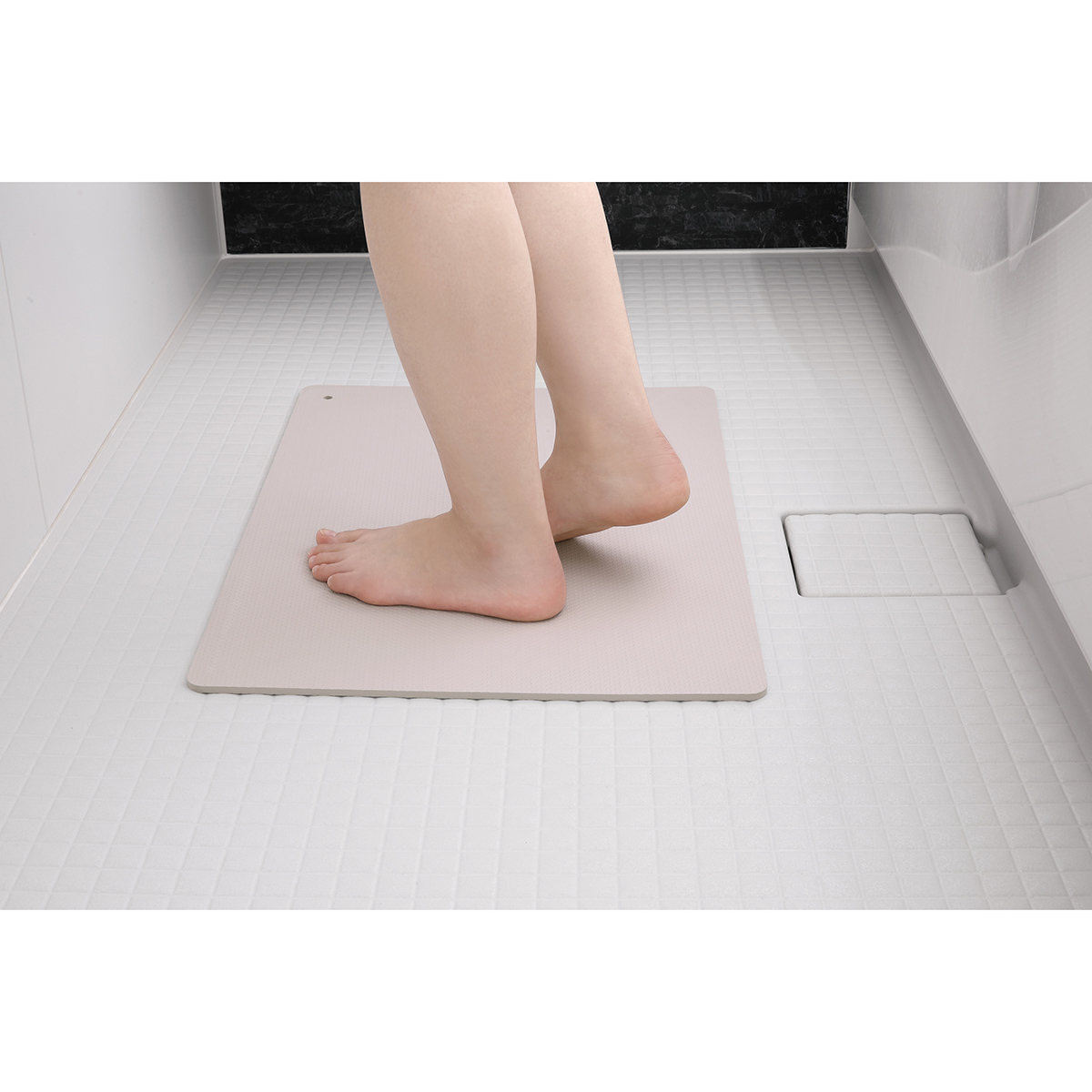 超薄型お風呂のクッションマットミニ グレー