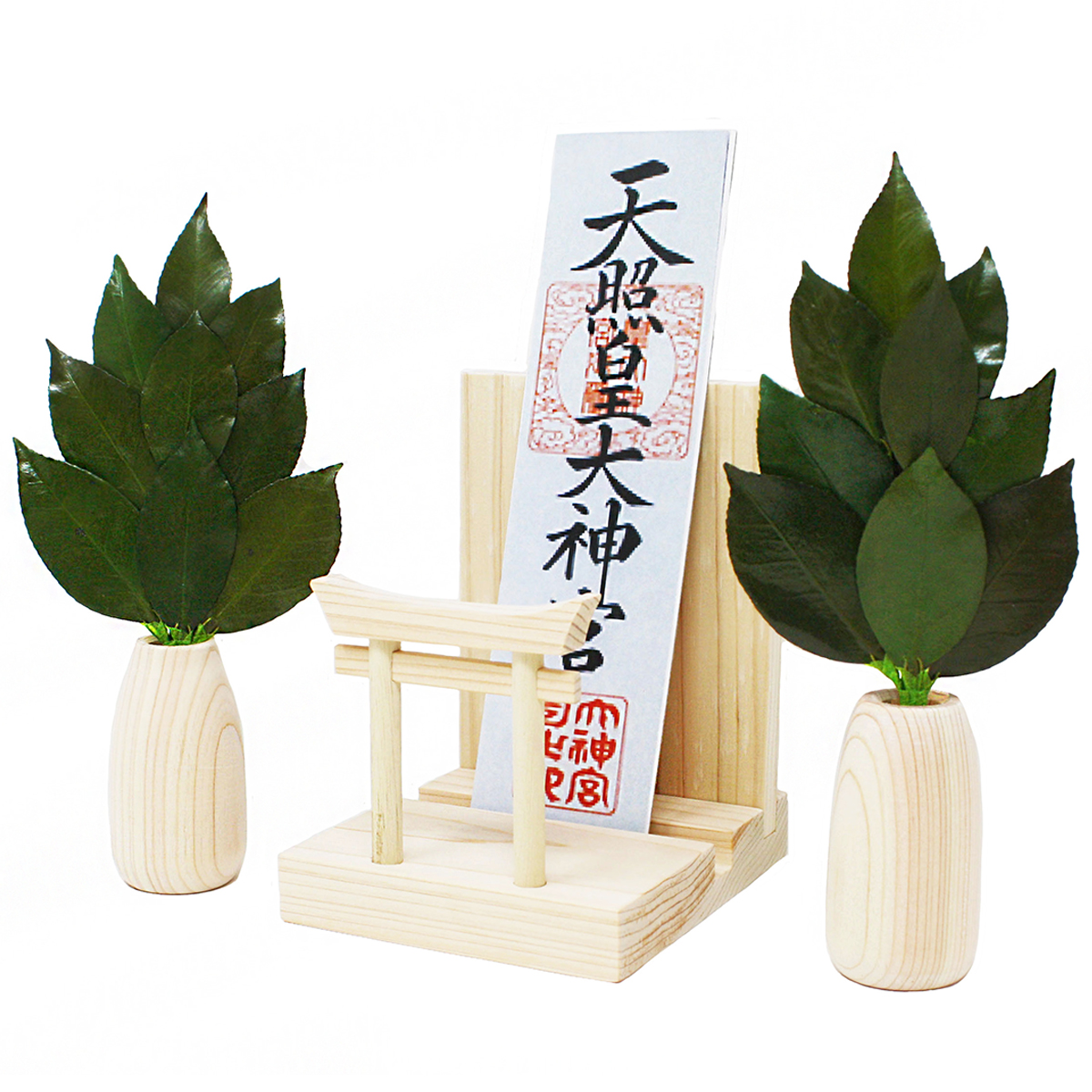 Ａ＆Ｋ　ミニＳ榊　丸立て鳥居付き神棚セット