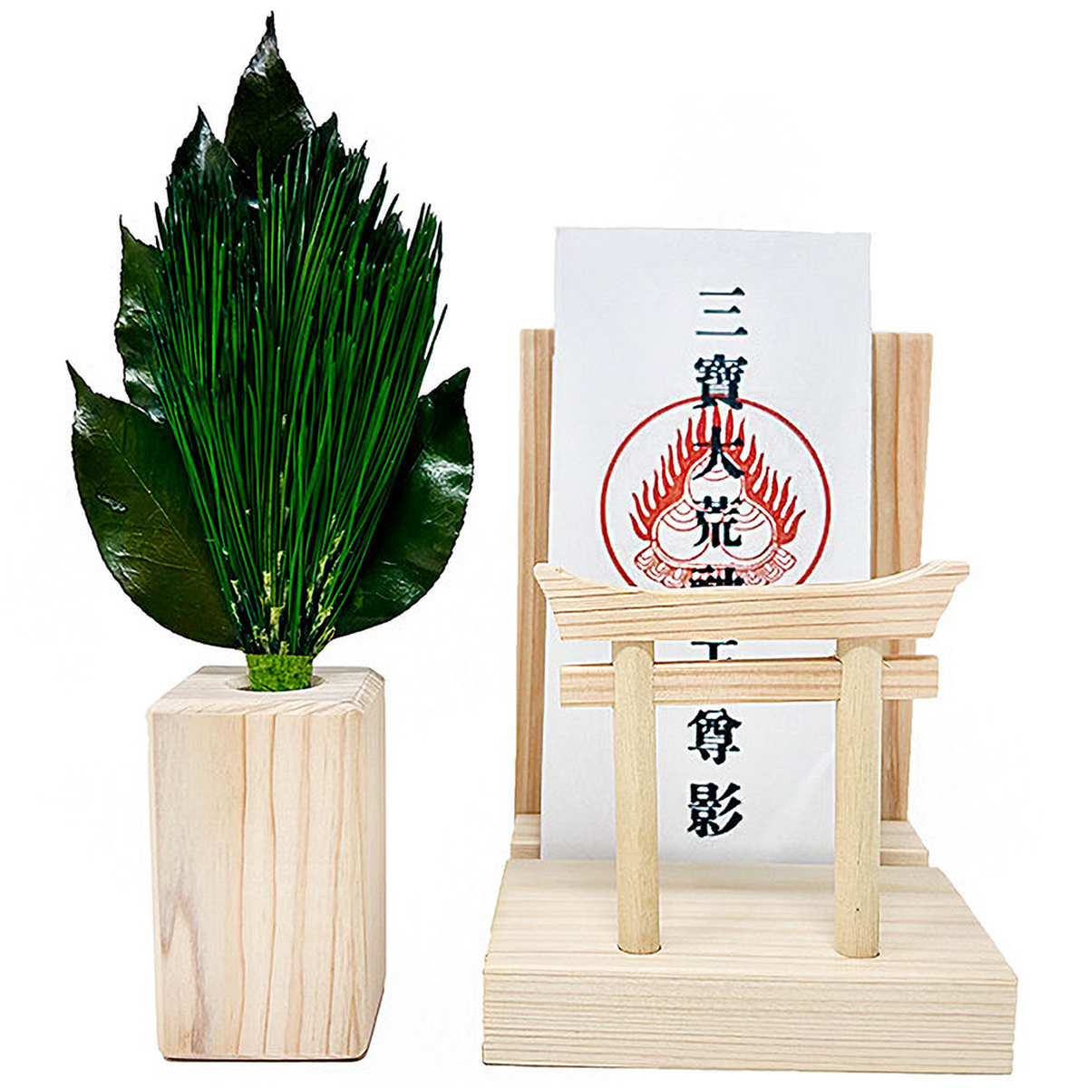 Ａ＆Ｋ　ミニＳ荒神松　鳥居付き神棚セット