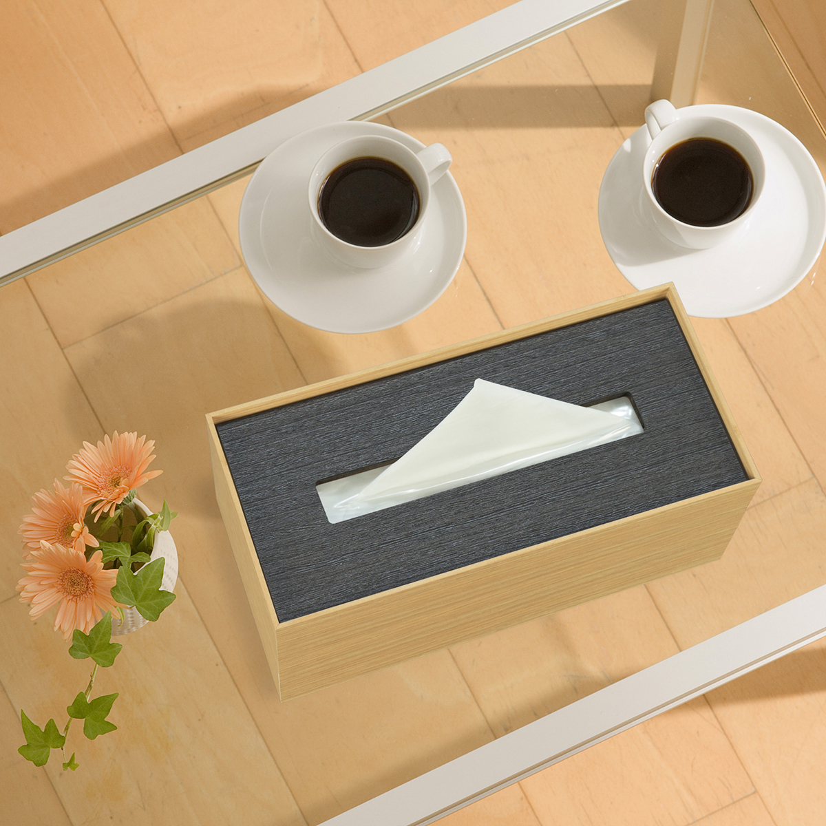 バスク　ティッシュボックス　スクエア　Ｌ　ナチュラル