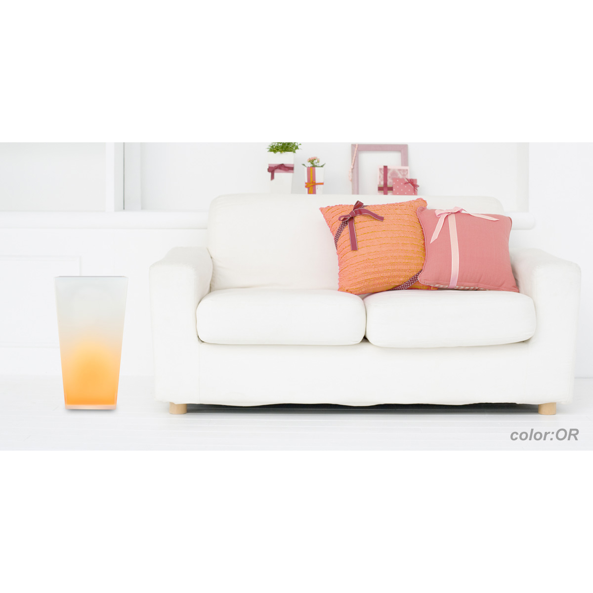 クリアダストボックス　カクテル　Ｌ角　オレンジ