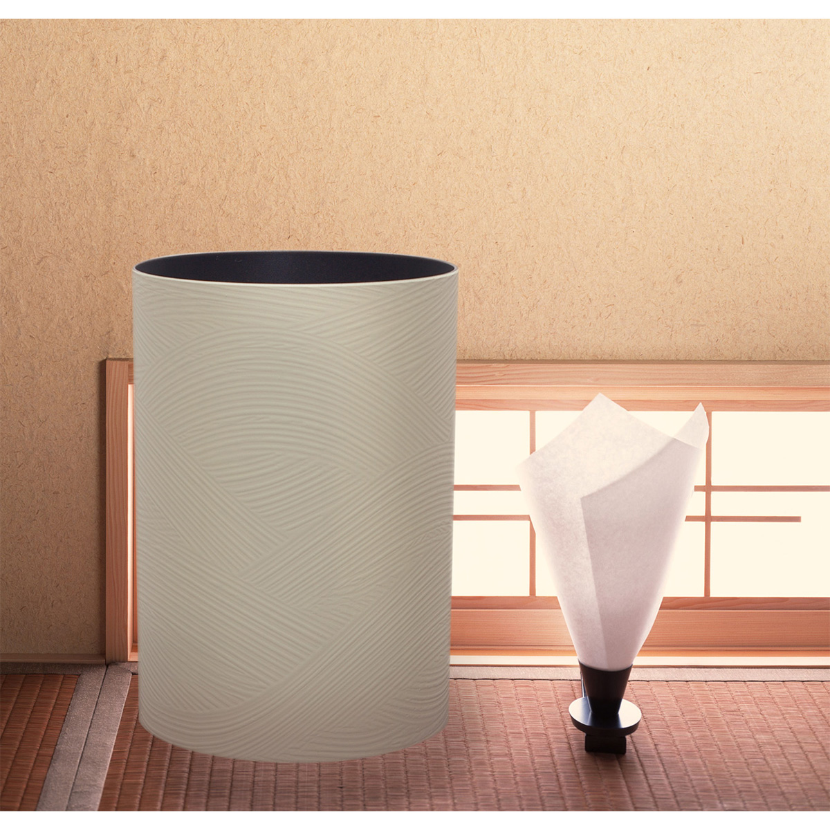 ダストボックス　Ｍ　さざ波　アイボリー