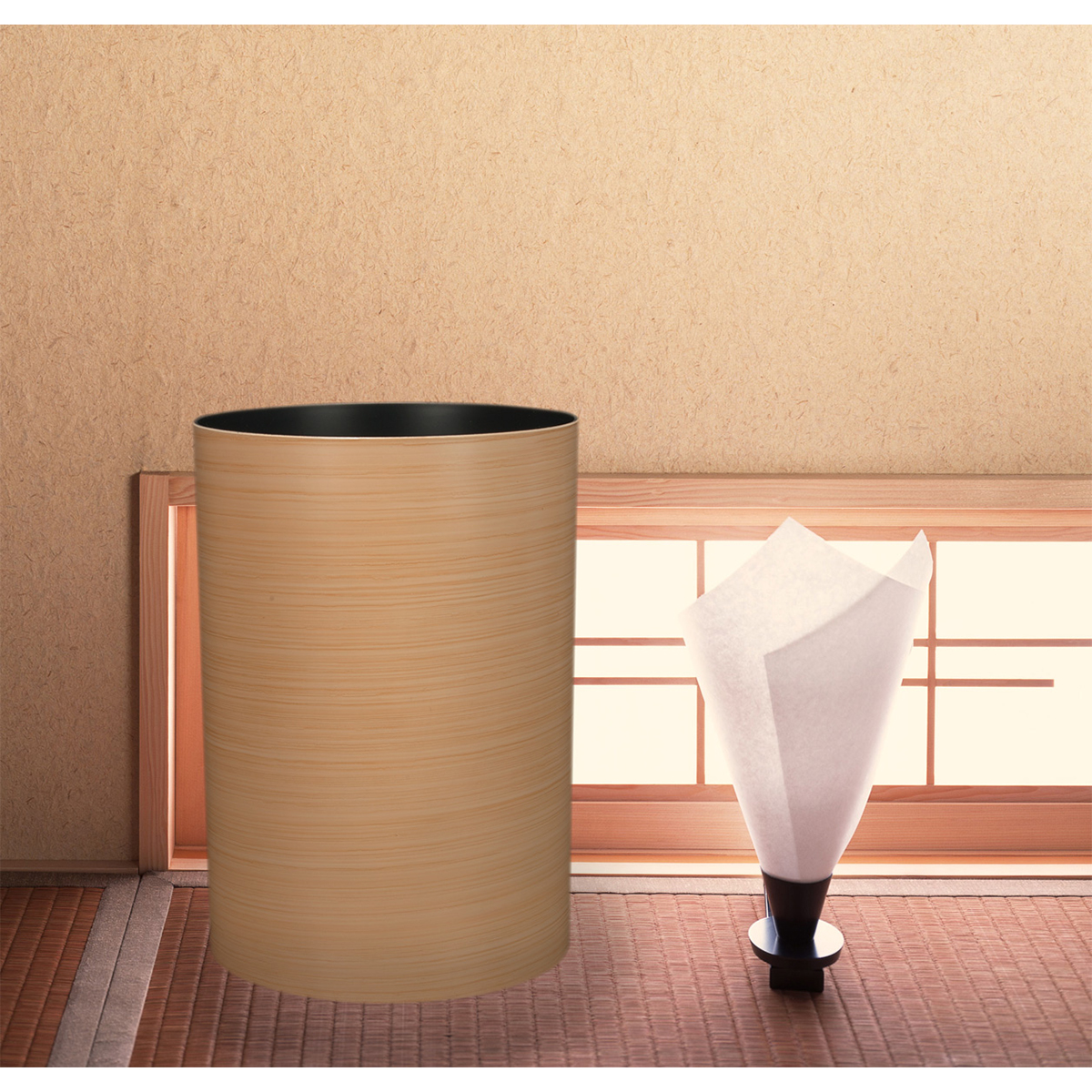 ダストボックス　ひのき杢　Ｍ　ナチュラル