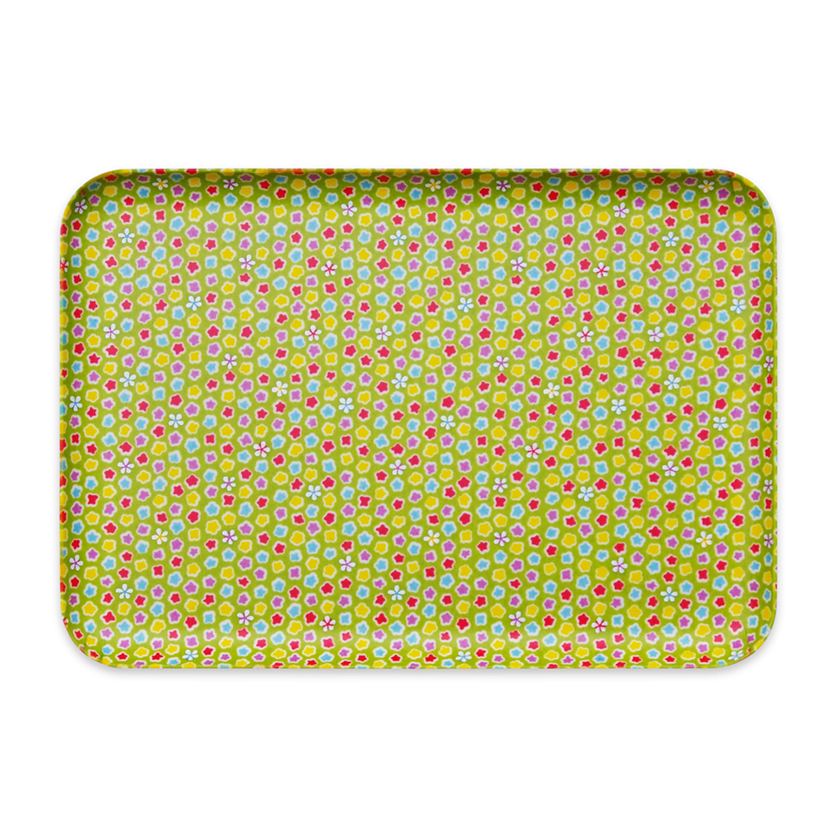 ＣＮ花友禅和紙トレー　Ｍ角　桜こんぺいとう　グリーン