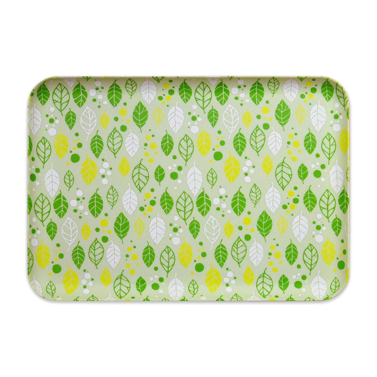 ＣＮ花友禅和紙トレー　Ｍ角　サマーリーフ　グリーン