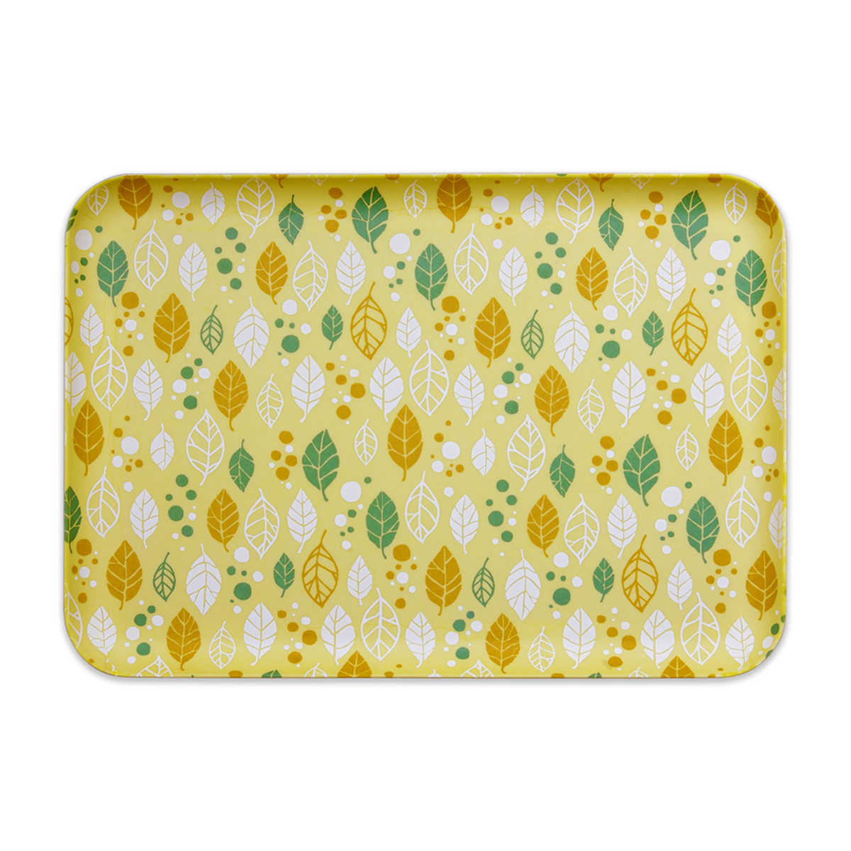 ＣＮ花友禅和紙トレー　Ｍ角　オータムリーフ　イエロー
