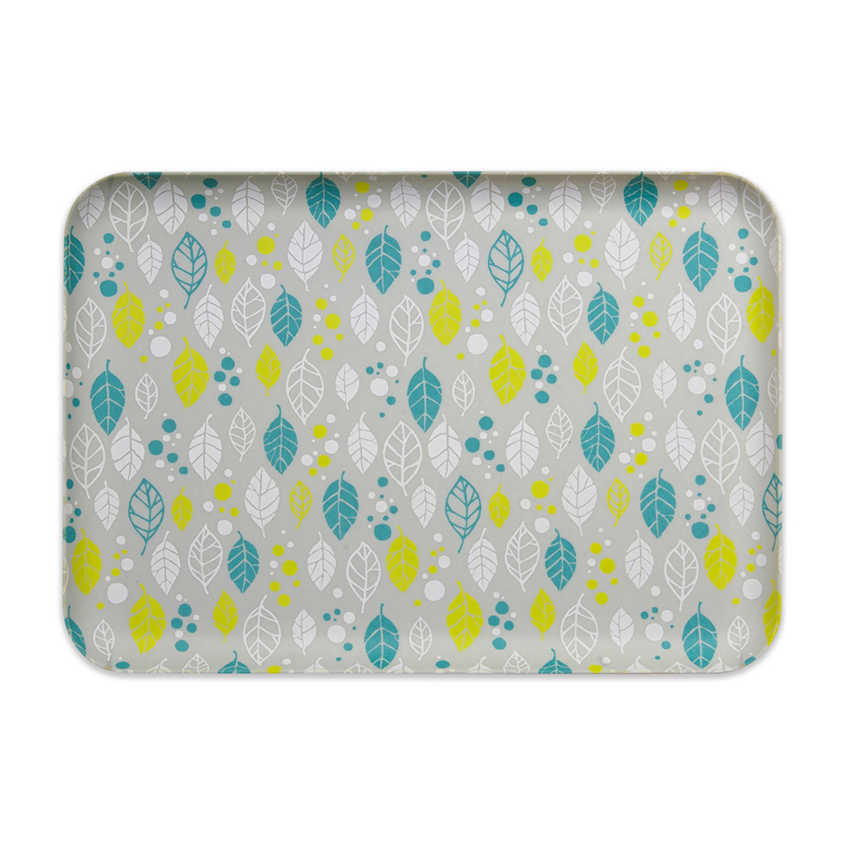 ＣＮ花友禅和紙トレー　Ｍ角　ウインターリーフ　グレー