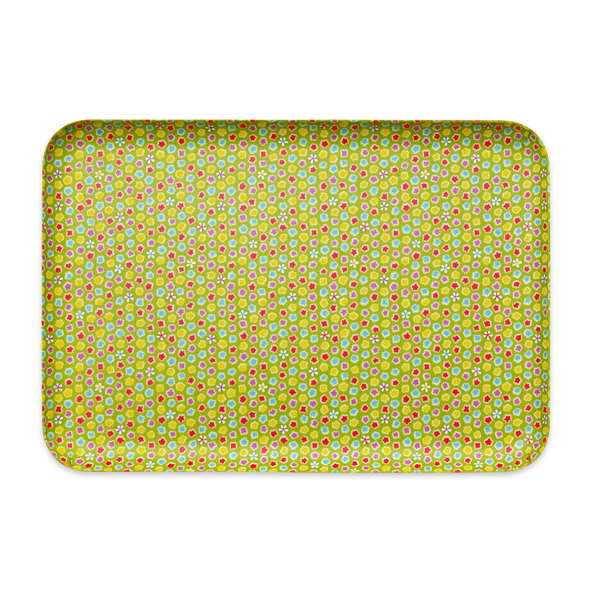 ＣＮ花友禅和紙トレー　Ｌ角　桜こんぺいとう　グリーン