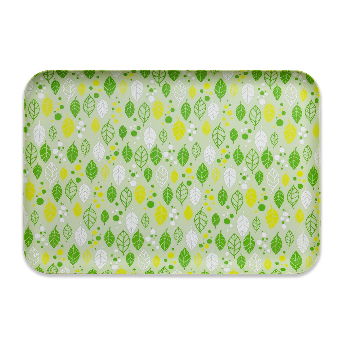 ＣＮ花友禅和紙トレー　Ｌ角　サマーリーフ　グリーン