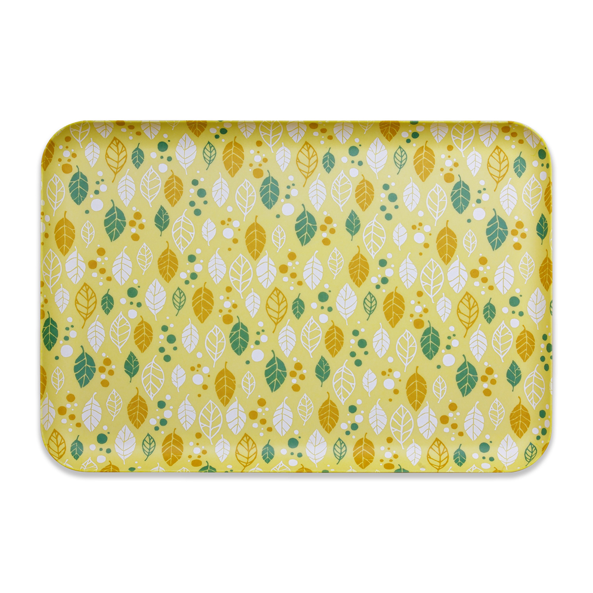 ＣＮ花友禅和紙トレー　Ｌ角　オータムリーフ　イエロー