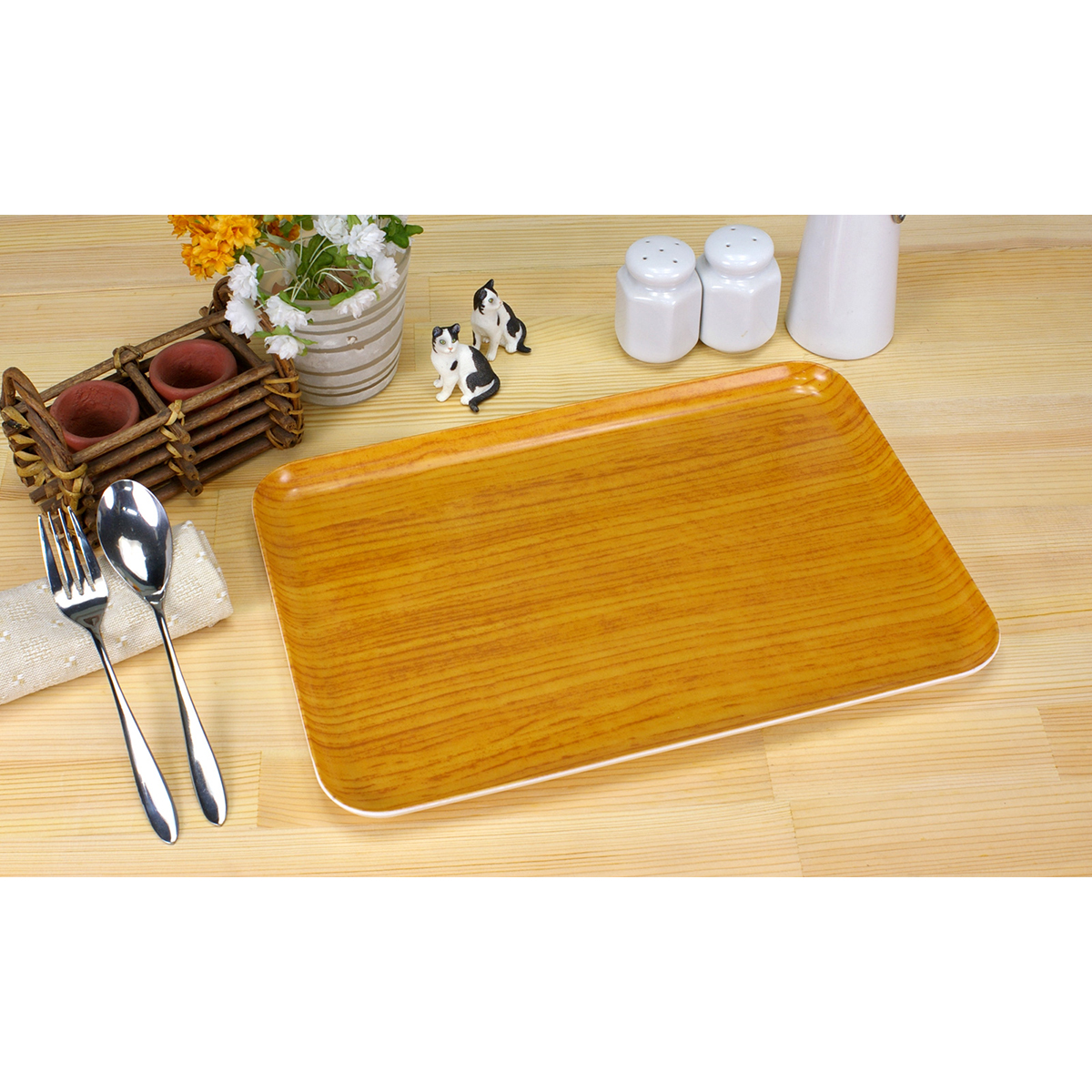 ＣＮトレー　Ｍ角ウッド　ナチュラル