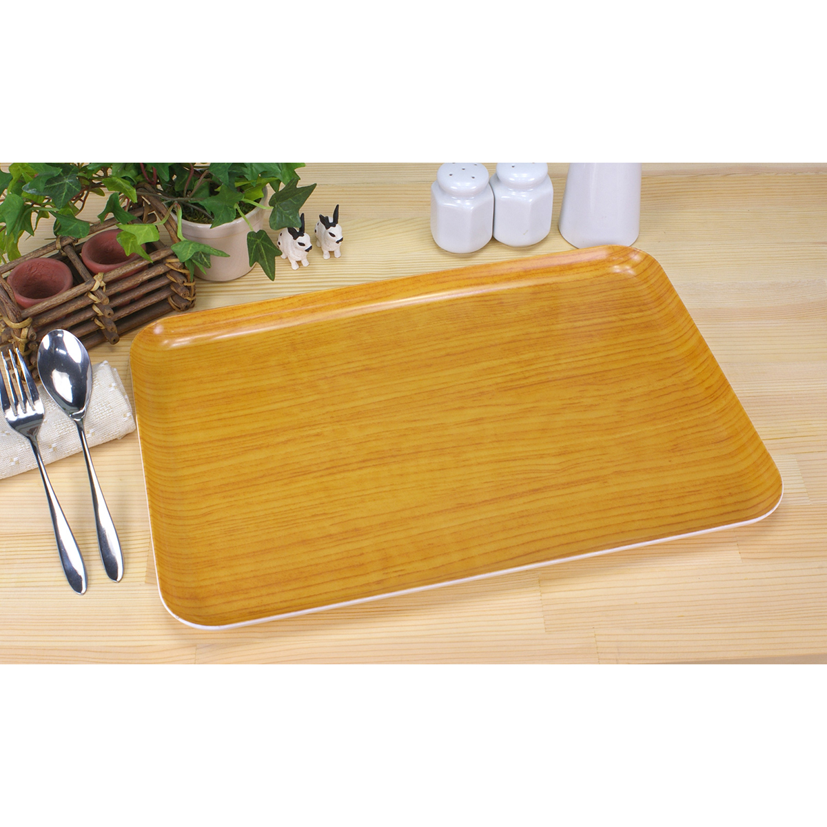 ＣＮトレー　Ｌ角ウッド　ナチュラル