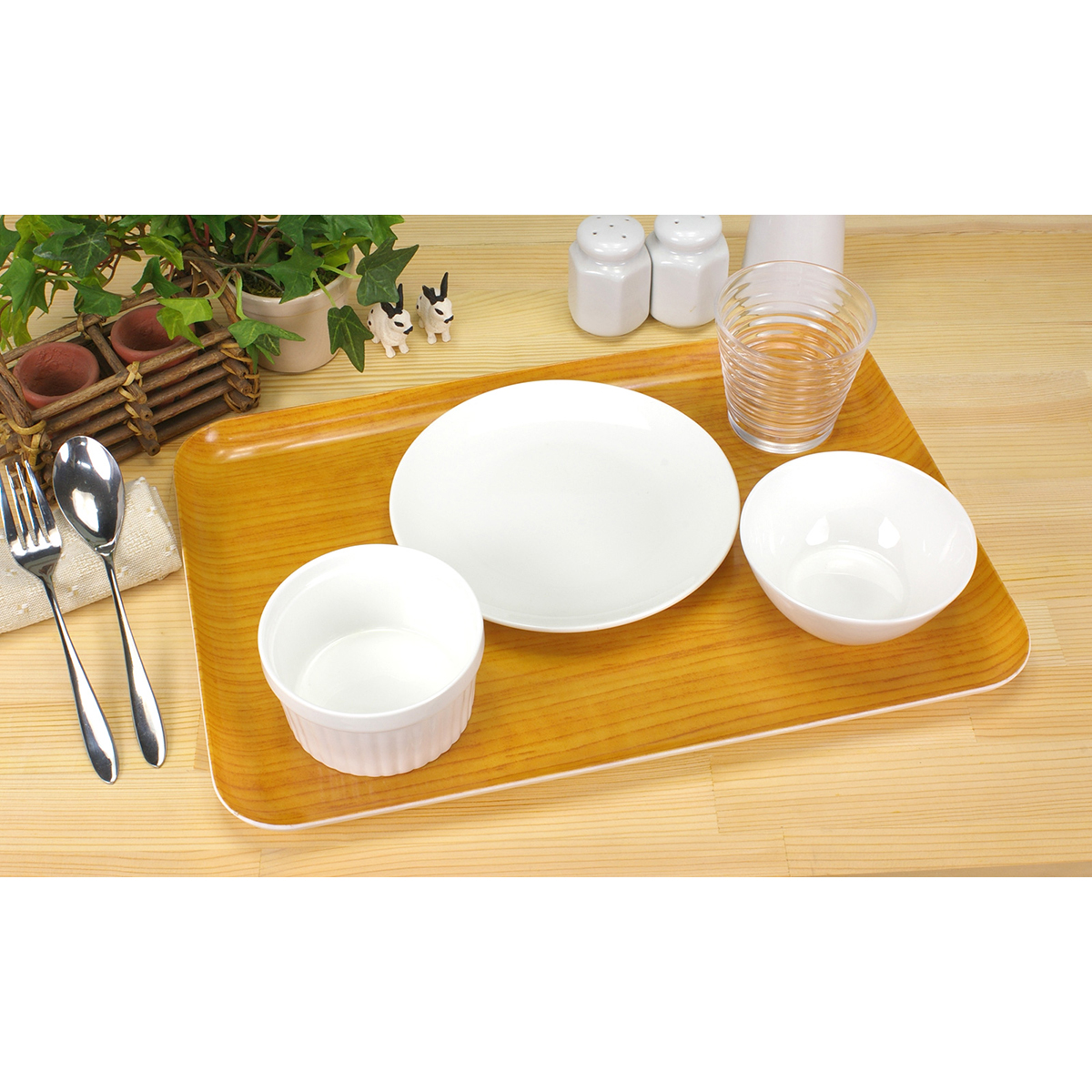 ＣＮトレー　Ｌ角ウッド　ナチュラル