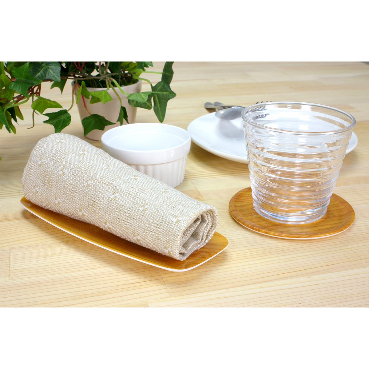 おしぼり入れ　ウッド　ナチュラル