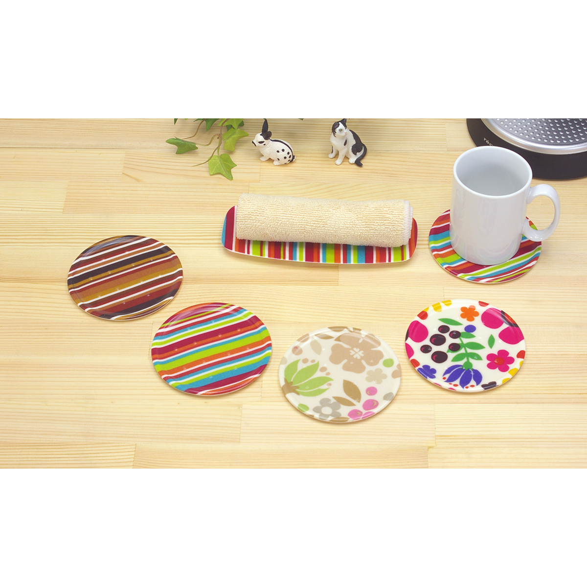 コースター　ミラノストライプ／レッド