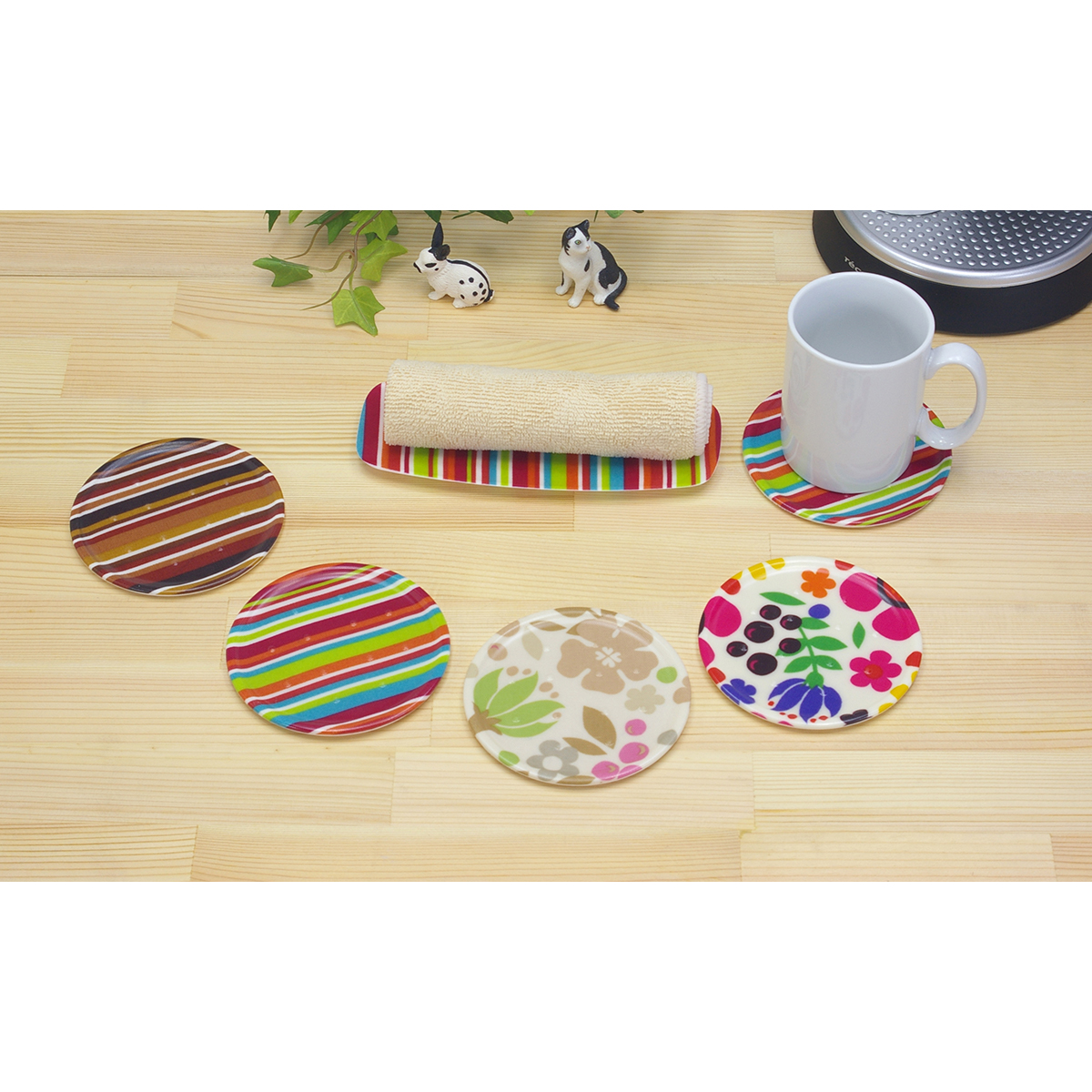 おしぼり入れ　ミラノストライプ／レッド