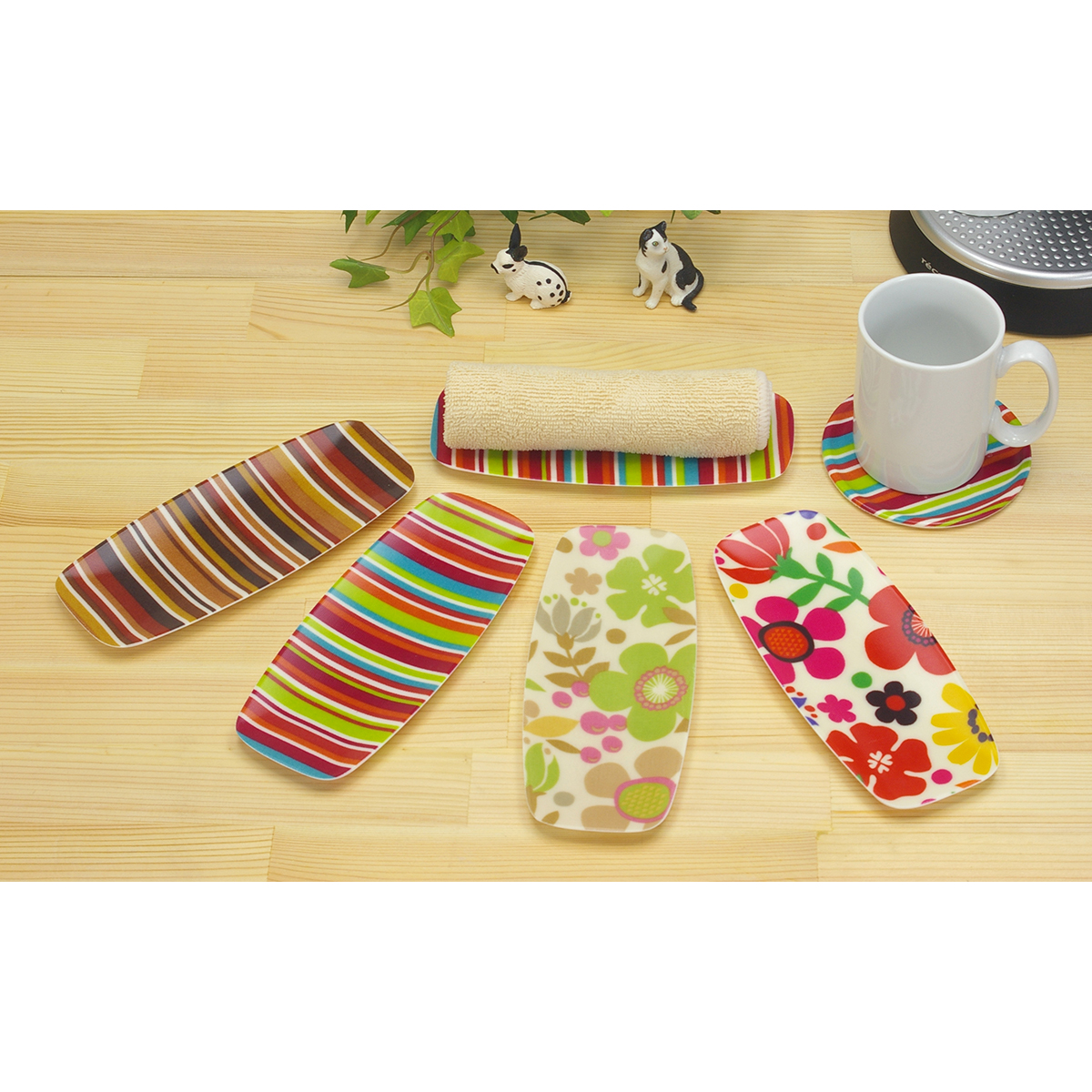 おしぼり入れ　ミラノストライプ／レッド