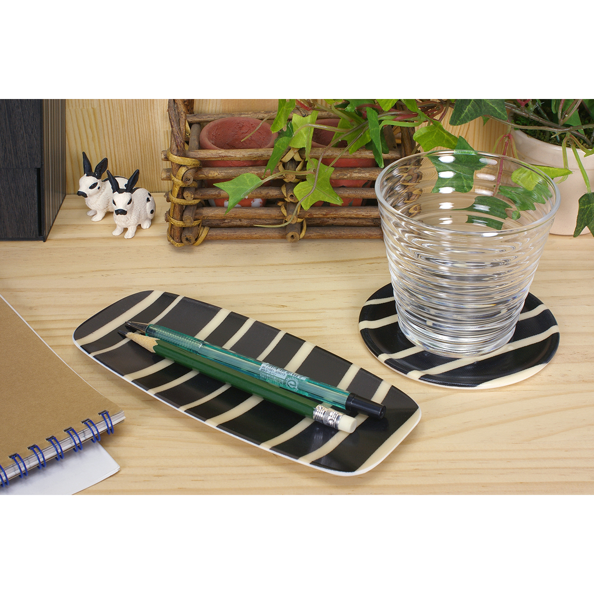 おしぼり入れ　トリノストライプ／ブラック