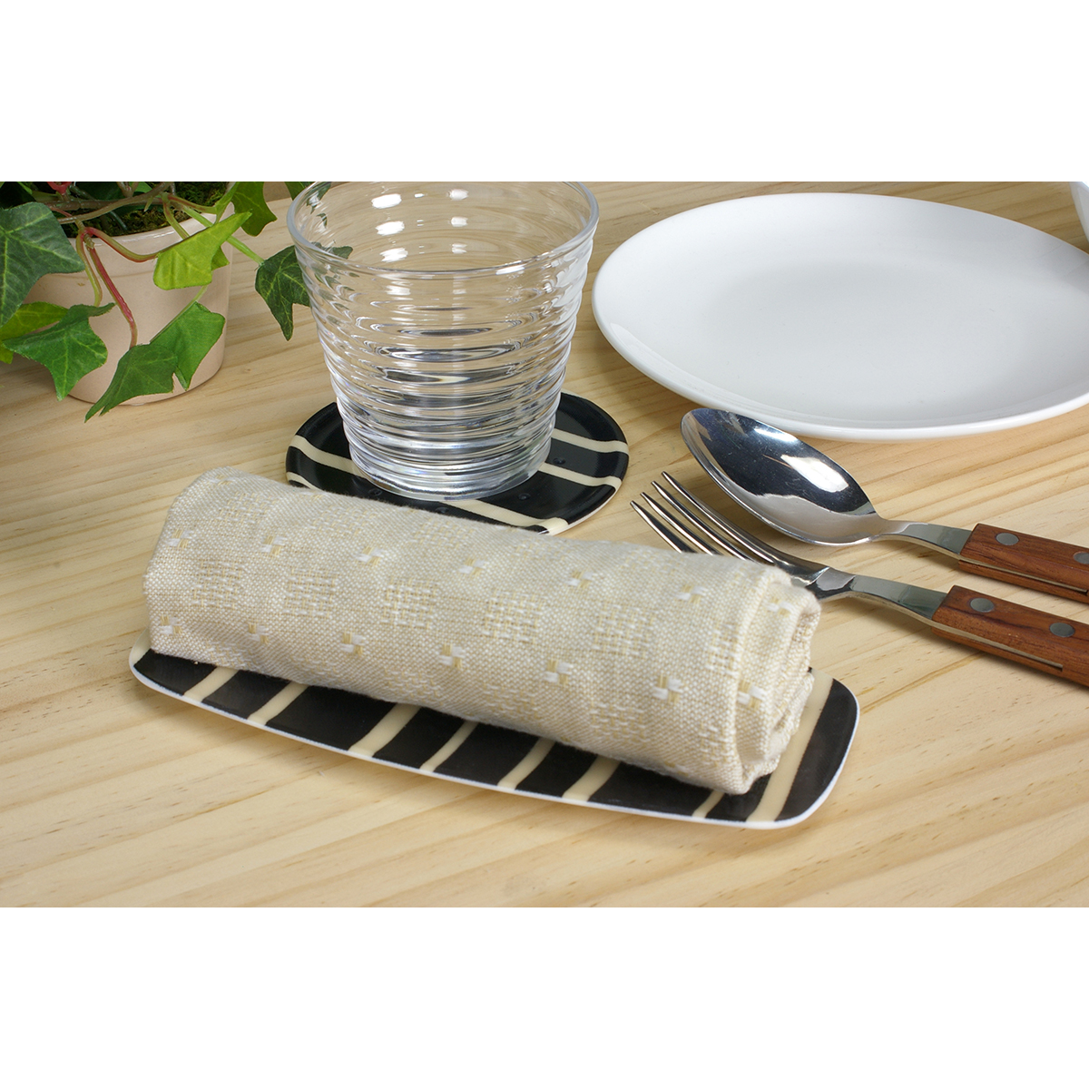 おしぼり入れ　トリノストライプ／ブラック