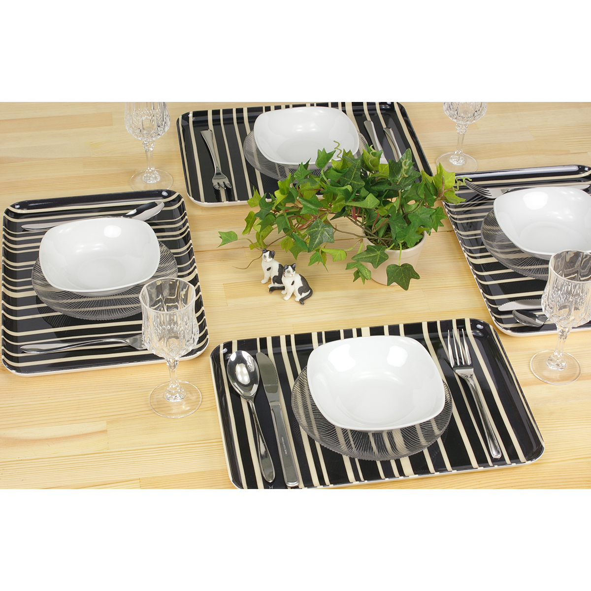 ＳＲトレー　Ｌ角　トリノストライプ／ブラック