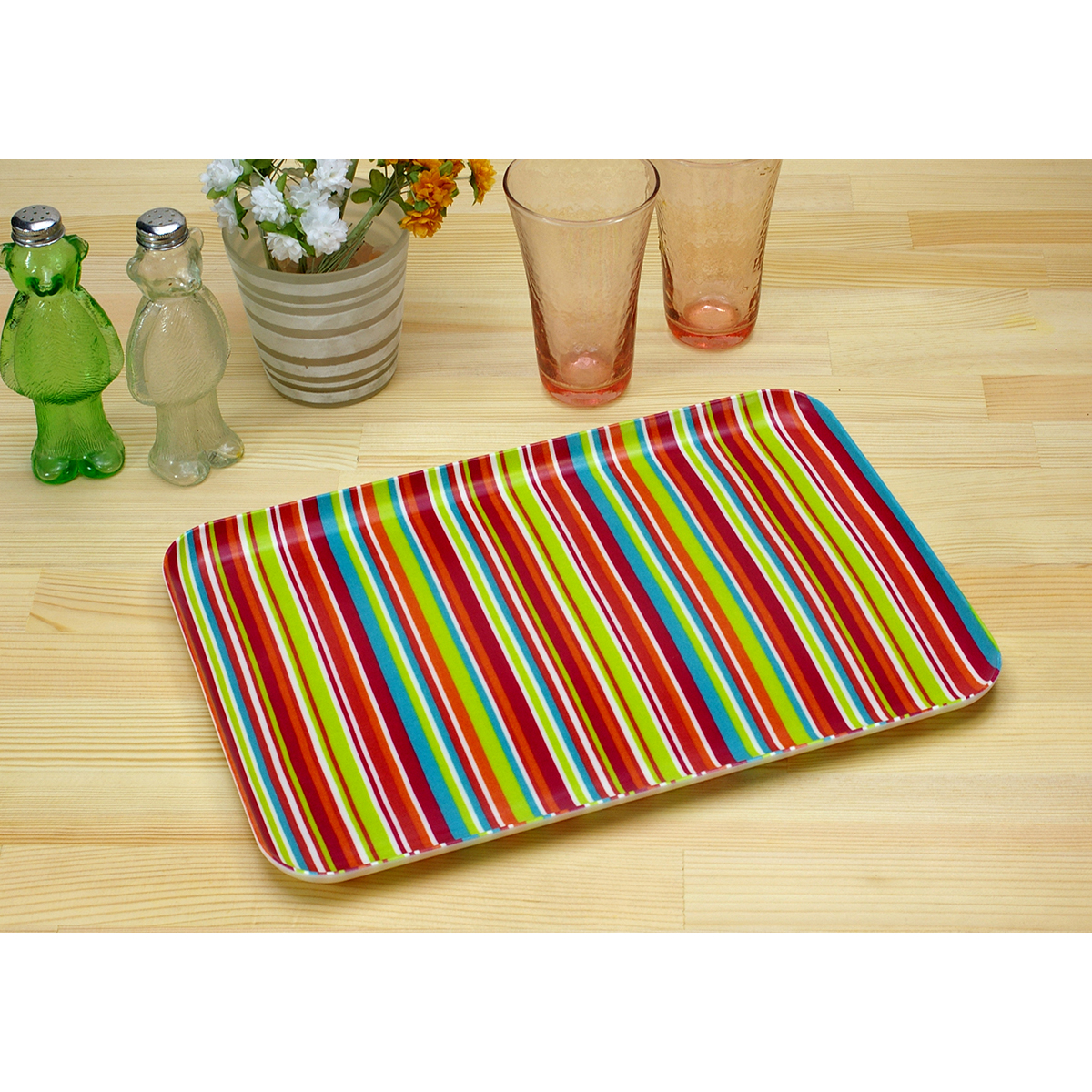 ＮＲトレー　Ｌ角　ミラノストライプ／レッド