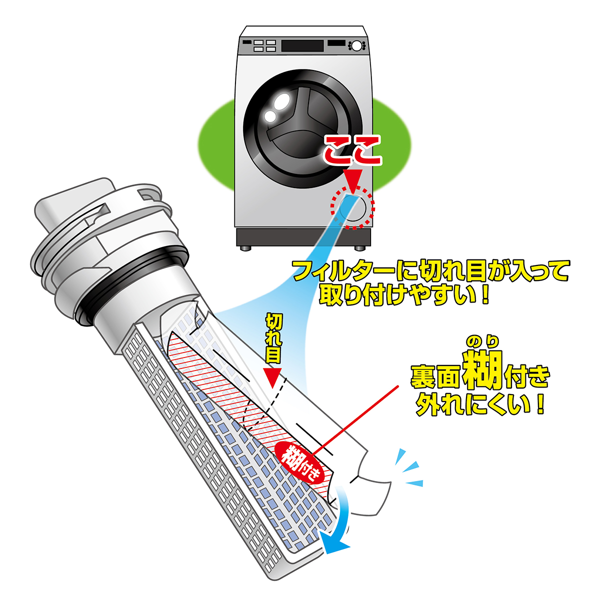 ドラム式洗濯機用　ゴミ取りフィルター　１０枚入